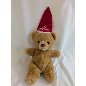 Baby 1st Christmas Teddy Bear Plush Russ Red Santa Hat Holiday Stuffed Animal 8"